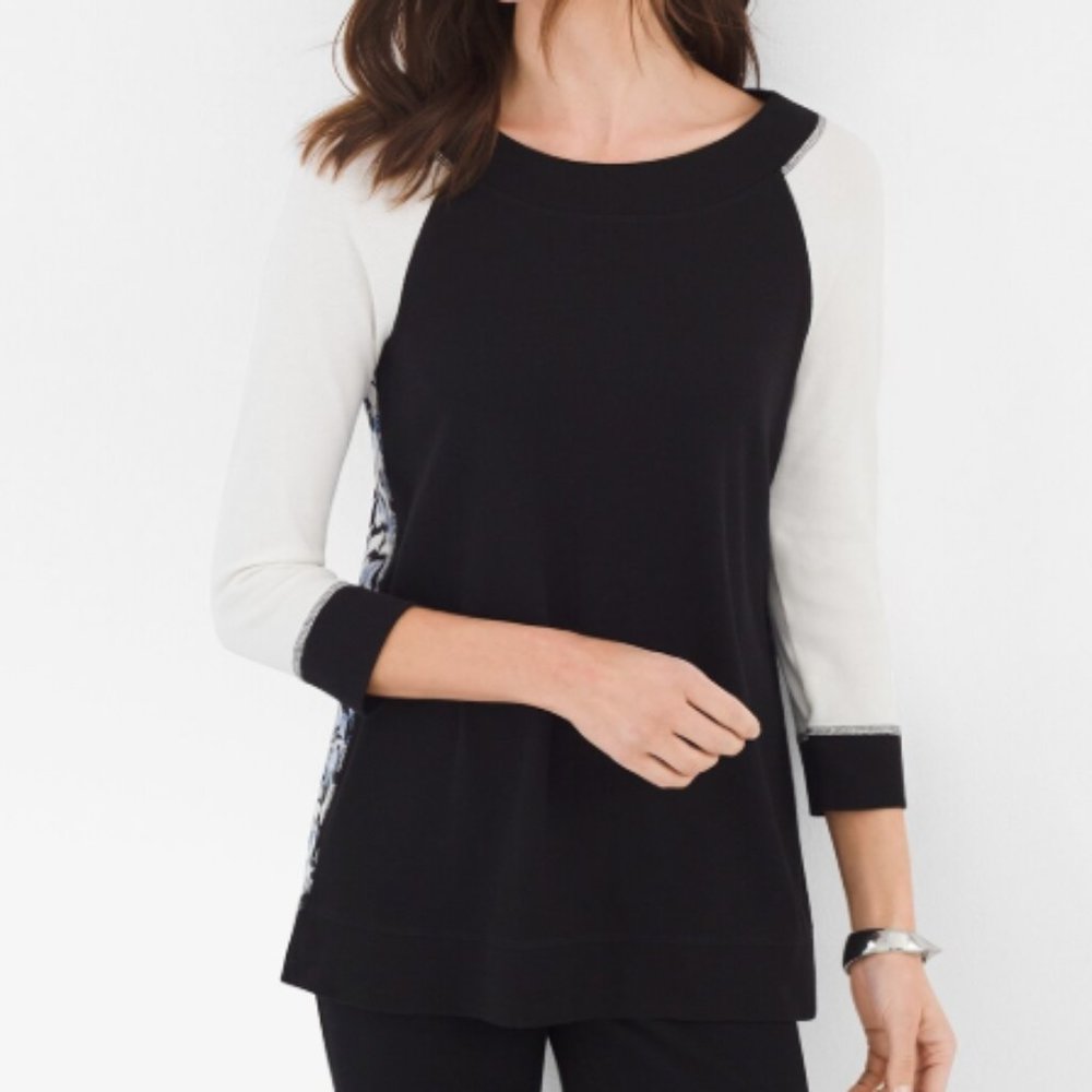 Chico's Zenergy Floral Back Soft tunic top 0 / 4